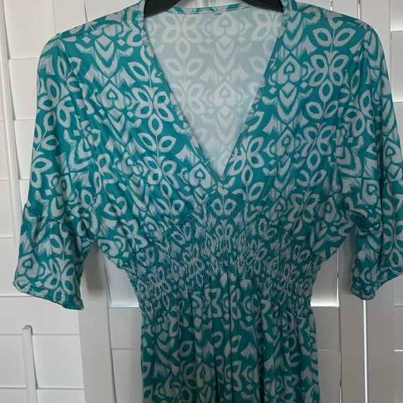 Teamoda casual print v neck long dress size xl - Picture 2 of 8